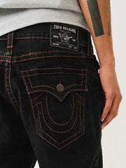 True Religion Men Black Straight Fit Washed Jeans