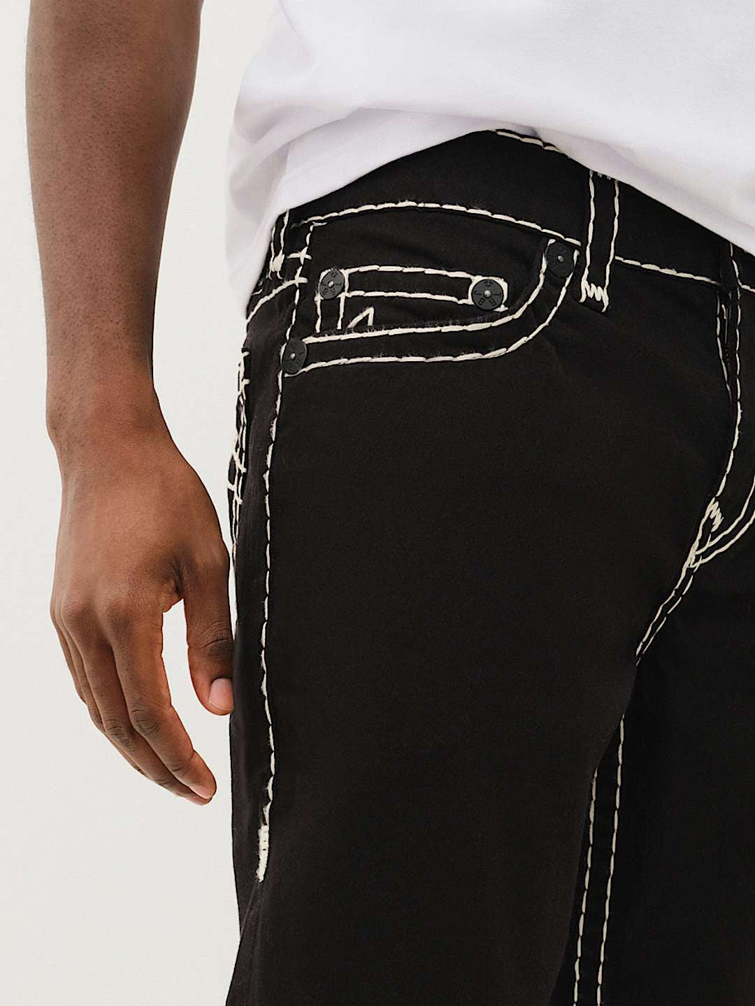 True Religion Men Black Slim Fit Solid Jeans