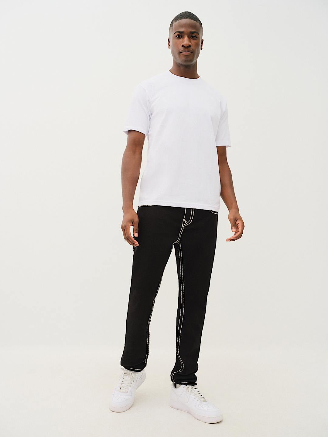 True Religion Men Black Slim Fit Solid Jeans