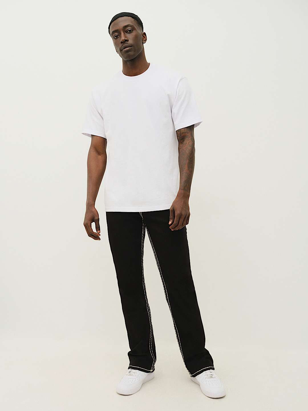 True Religion Men Black Boot Cut Solid Jeans
