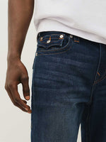 True Religion Men Blue Straight Fit Washed Sn Ricky Jeans