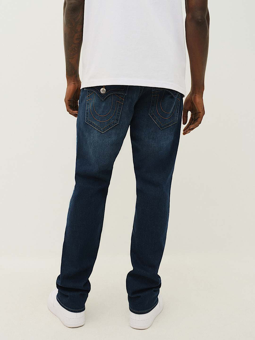 True Religion Men Blue Straight Fit Washed Sn Ricky Jeans