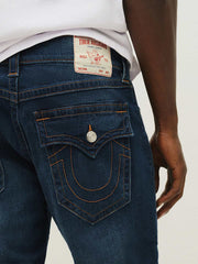 True Religion Men Blue Straight Fit Washed Sn Ricky Jeans