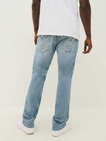 True Religion Men Blue Straight Fit Washed Jeans