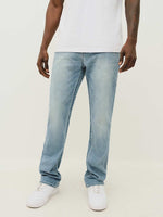 True Religion Men Blue Straight Fit Washed Jeans