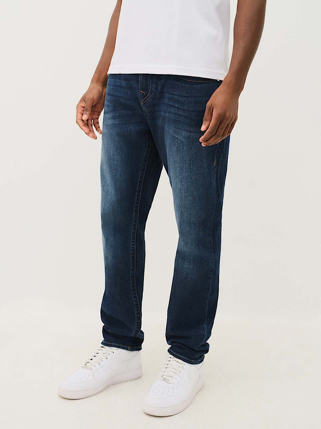 True Religion Men Blue Slim Fit Washed Jeans