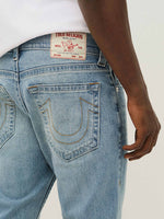 True Religion Men Blue Skinny Fit Washed Jeans