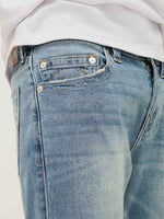 True Religion Men Blue Skinny Fit Washed Jeans