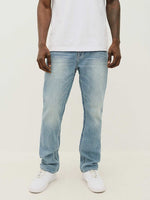 True Religion Men Blue Skinny Fit Washed Jeans