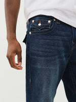 True Religion Men Blue Skinny Fit Washed Jeans