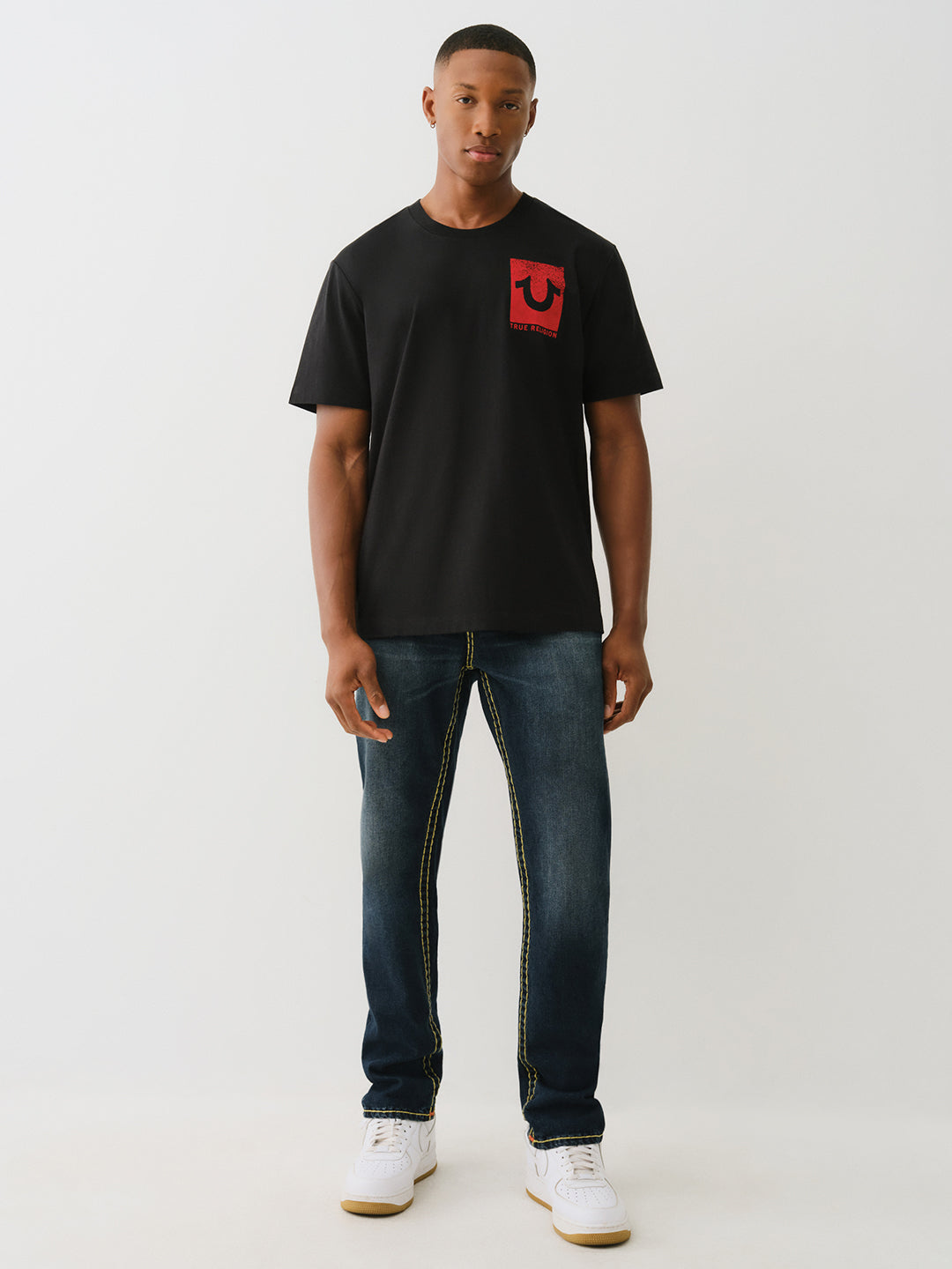 True Religion Men SUPER T Rocco Slim Fit Dark Wash Jeans