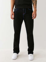 True Religion Men Black Straight Fit Solid Super T Ricky Jeans