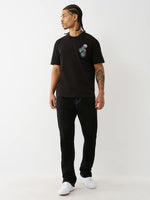 True Religion Men Black Straight Fit Solid Super T Ricky Jeans