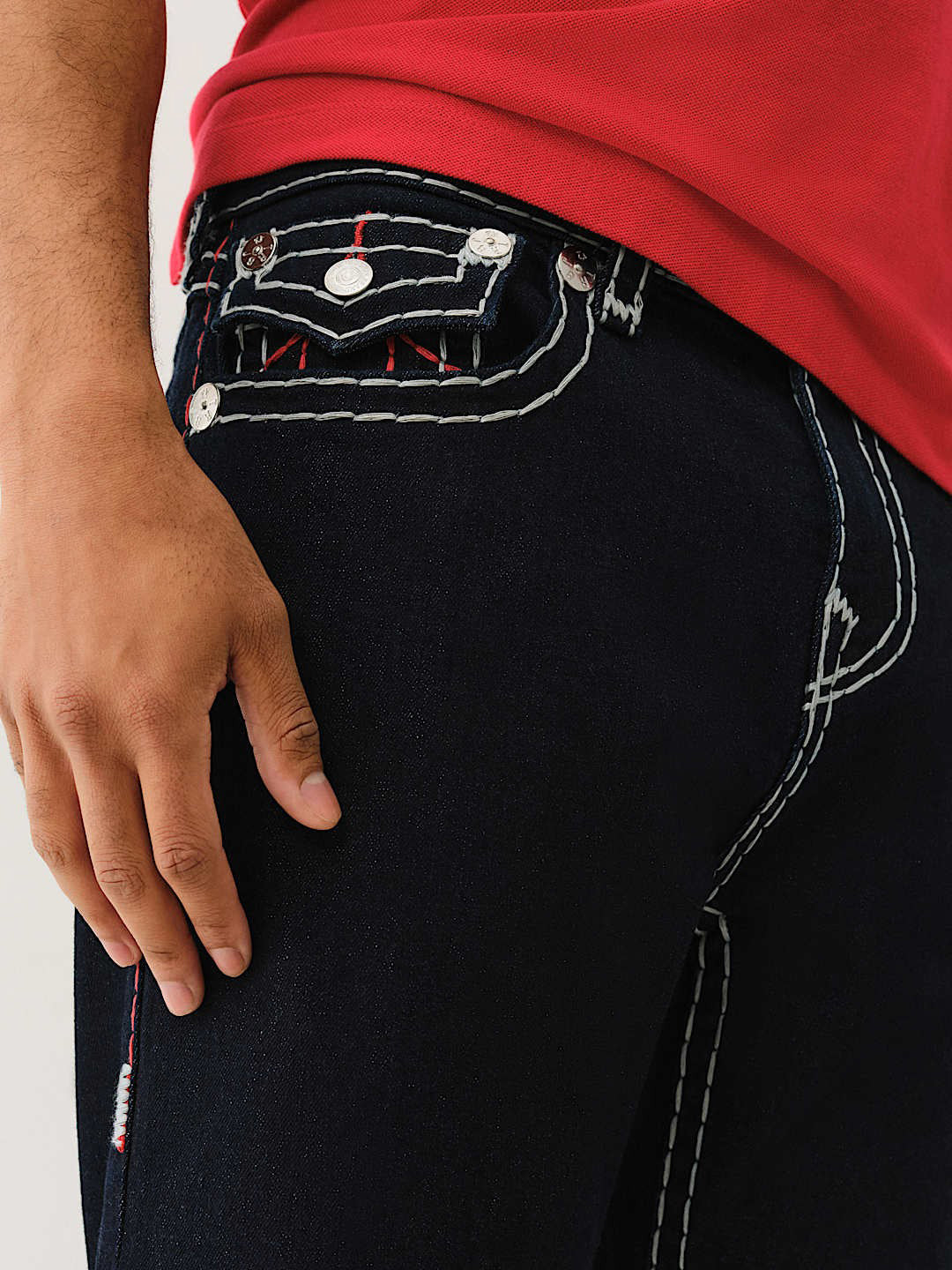 True Religion Men SUPER T Geno Skinny Fit Dark Wash Jeans