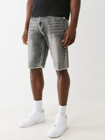 True Religion Men Black Straight Fit Washed Shorts
