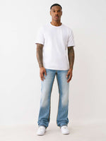 True Religion Men Blue Straight Fit Washed Rope Stitch Ricky Jeans