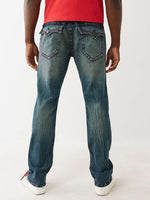 True Religion Men Blue Straight Fit Washed Sn Ricky Jeans