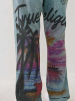 True Religion Men Blue Straight Fit Washed Sn Ricky Jeans