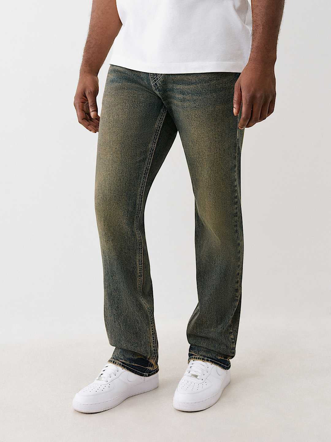 True Religion Men Brown SN Ricky Jeans