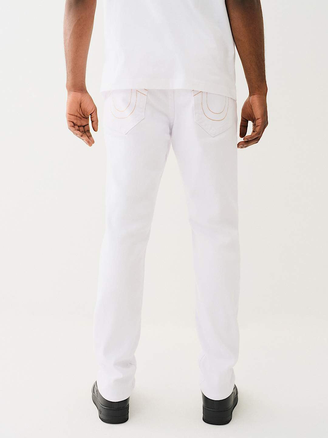True Religion Men White Slim Fit Solid Jeans