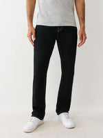 True Religion Men Black Straight Fit Solid Embroidered Ricky Jeans