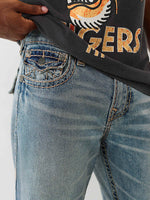 True Religion Men Super T Ricky Straight Fit Light Wash Jeans