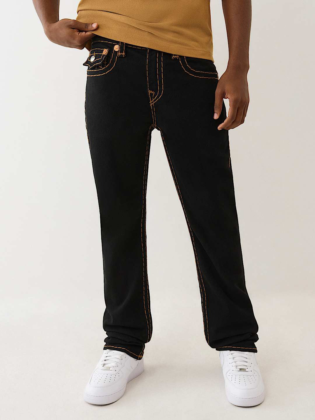 True Religion Men Black Super T Ricky Jeans