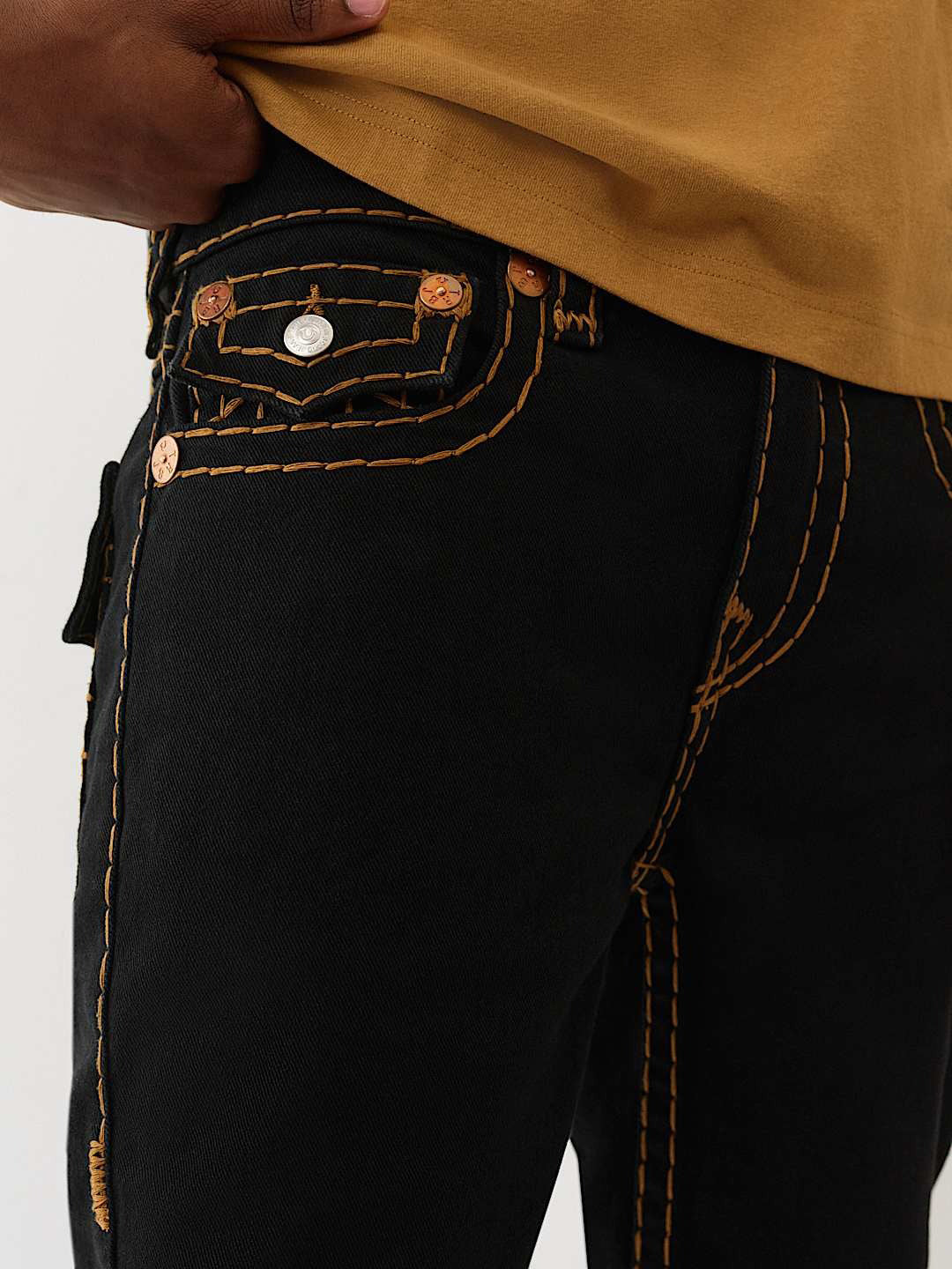 True Religion Men Black Super T Ricky Jeans
