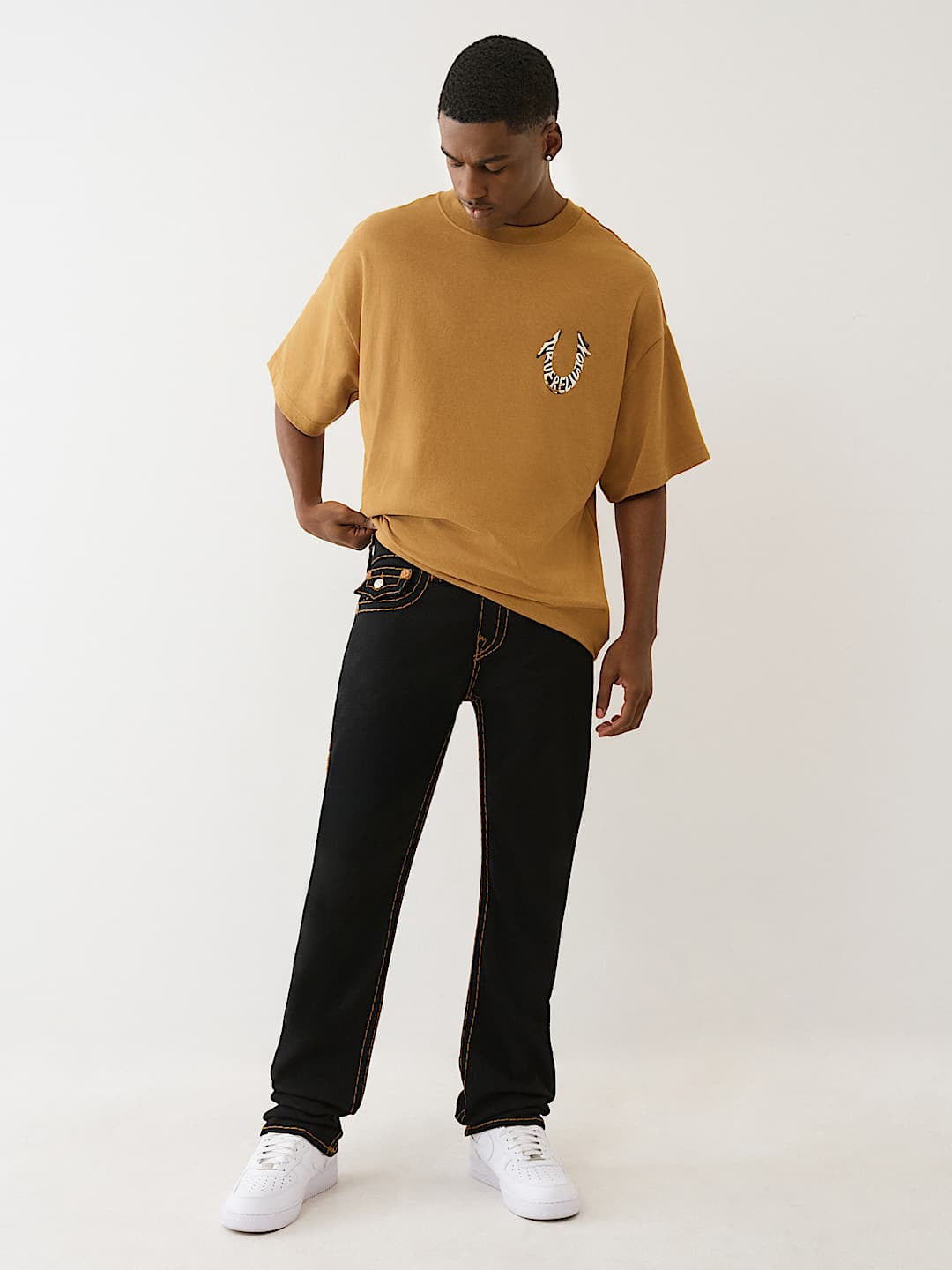 True Religion Men Black Super T Ricky Jeans