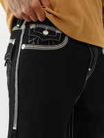 TRUE RELIGION Men VINNY Super T Flat Lock Black Jeans