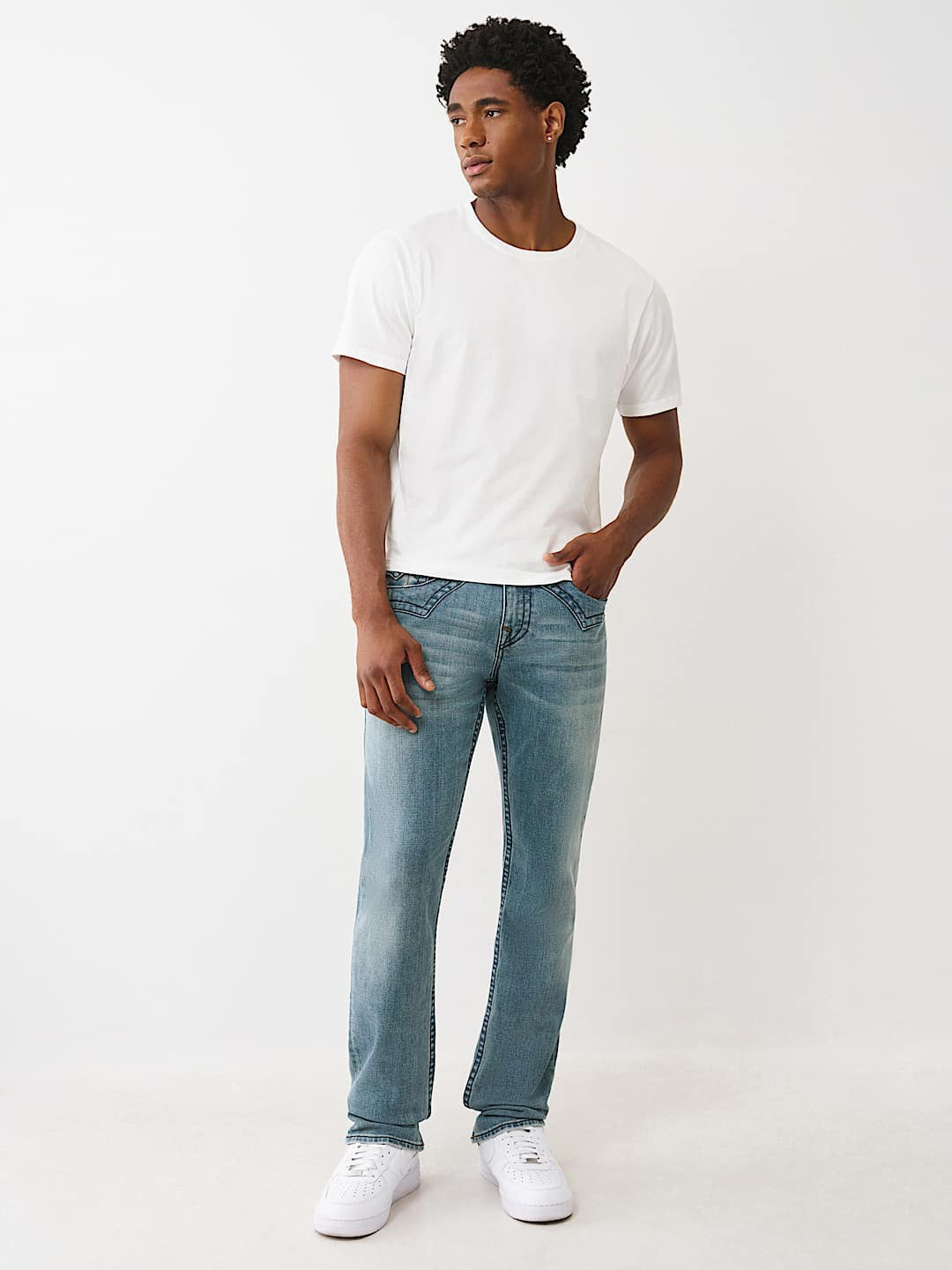 Men sn ricky straight fit medium wash jeans
