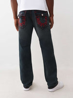 TRUE RELIGION Men RICKY Embroidered Dark Indigo Jeans