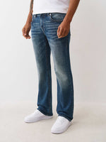 TRUE RELIGION Men Blue Embroidered Billy Bootcut Fit Jeans