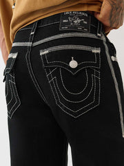 TRUE RELIGION Men VINNY Super T Flat Lock Black Jeans