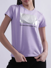 True Religion Lilac Logo Regular Fit Tshirt