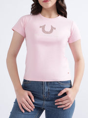 True Religion Pink Fashion Logo Regular Fit Tshirt