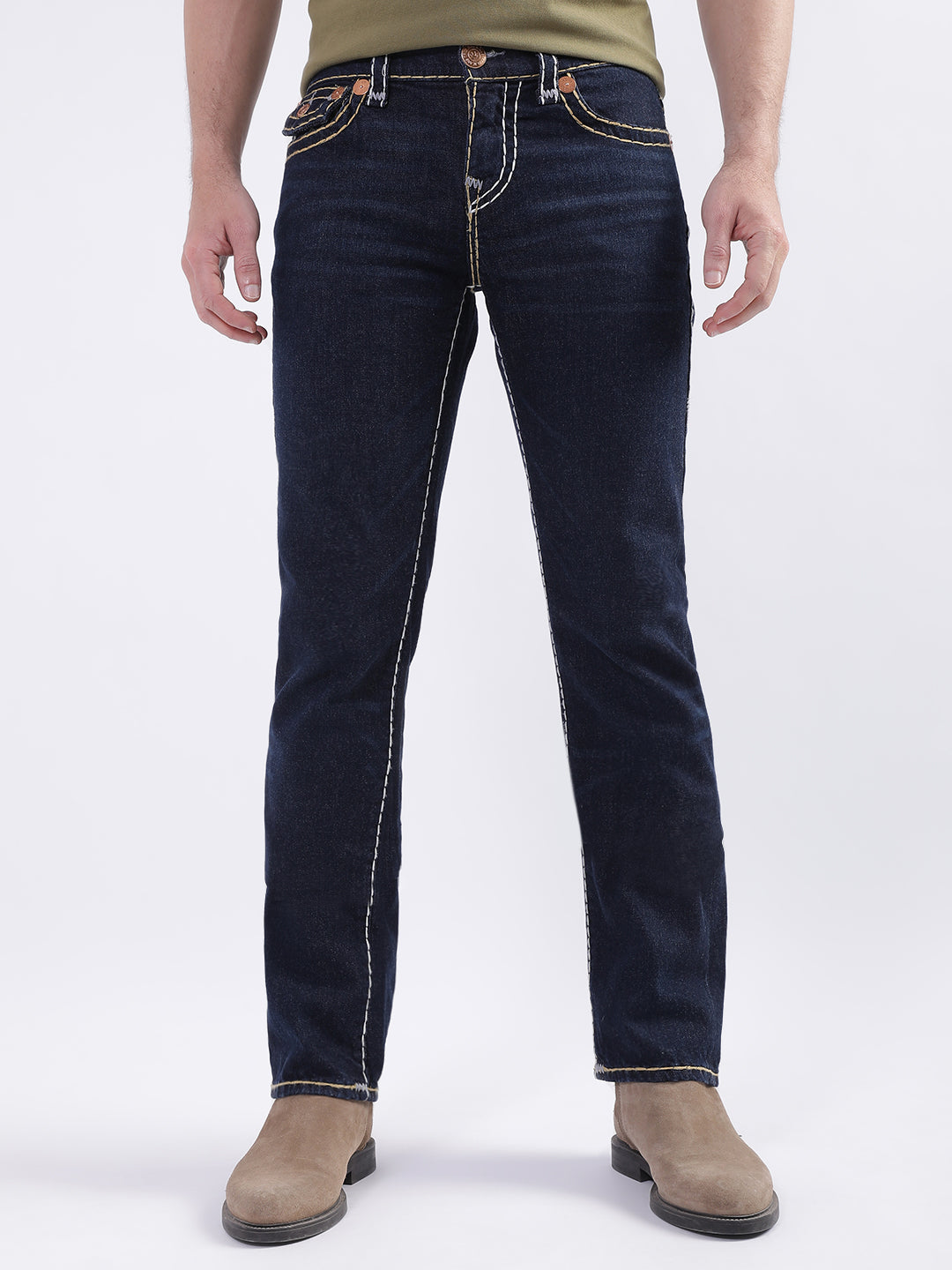 Men super t ricky straight fit dark wash jeans