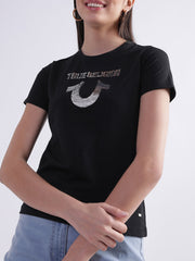 True Religion Black Logo Regular Fit Tshirt