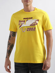 True Religion Safety Yellow Fashion Logo Regular Fit Tshirt