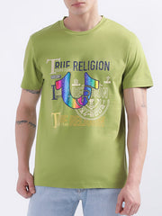 True Religion Green Logo Regular Fit Tshirt