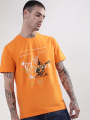 True Religion Orange Graphic Logo Regular Fit Tshirt