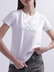 True Religion White Logo Regular Fit Tshirt