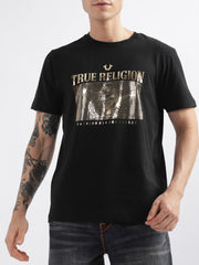 True Religion Jet Black Fashion Logo Regular Fit Tshirt