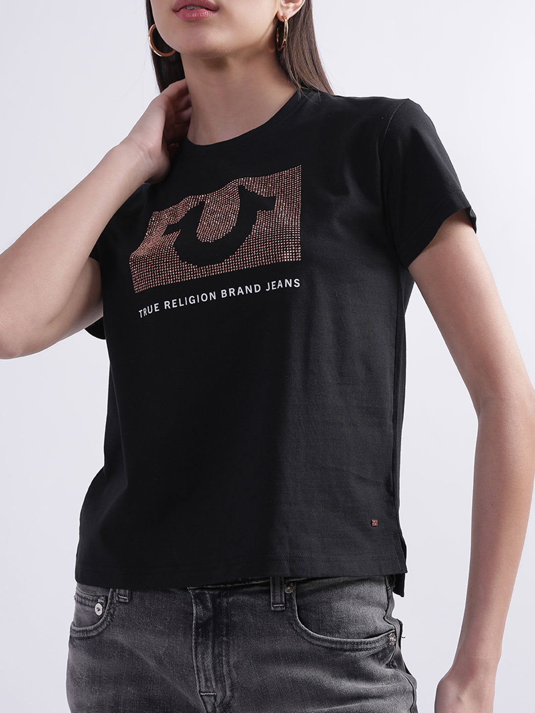Black logo regular fit tshirt