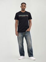 True Religion Men Black Solid Regular Fit T-Shirt