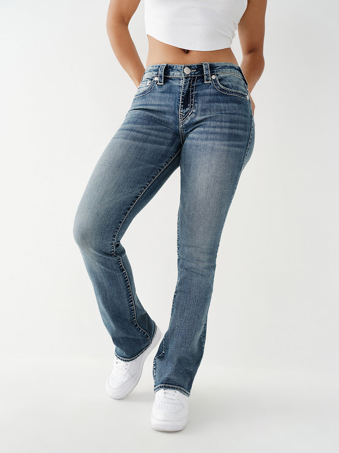 True Religion Big T Becca Bootcut Blue Mid Rise Jeans