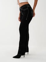 True Religion Big T Billie Straight Black Mid Rise Jeans