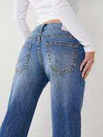True Religion Women Blue Low-Rise Straight Fit Jeans
