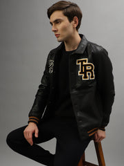 True Religion Men Embroidered Full Sleeves Spread Collar Jacket