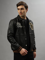True Religion Men Embroidered Full Sleeves Spread Collar Jacket